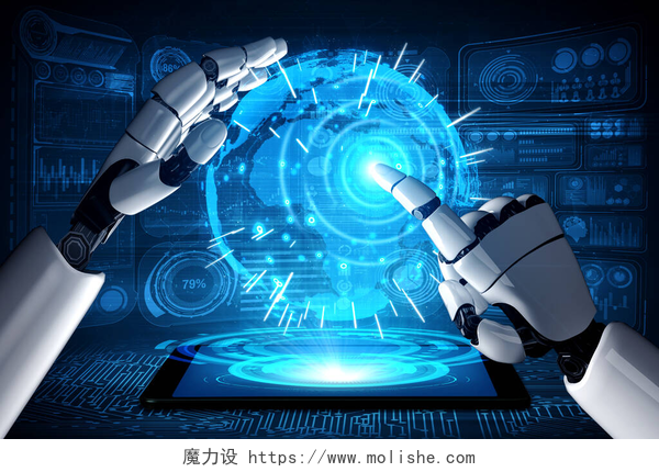 智能机器人触摸屏幕三维渲染人工智能人工智能对机器人和机器人的研究，为人类的未来生活服务。计算机脑数字数据挖掘与机器学习技术设计.